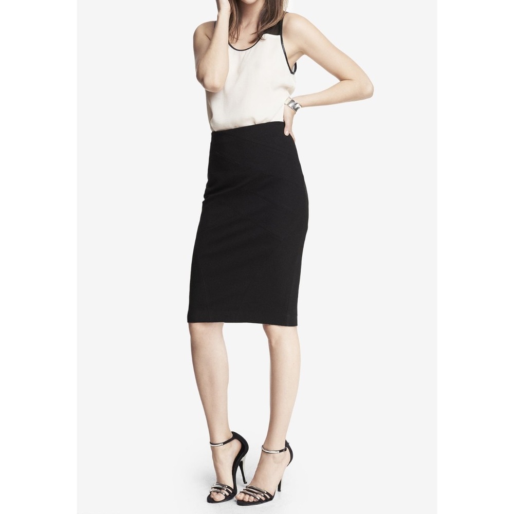 💚2/$30 EXPRESS black high waisted midi skirt